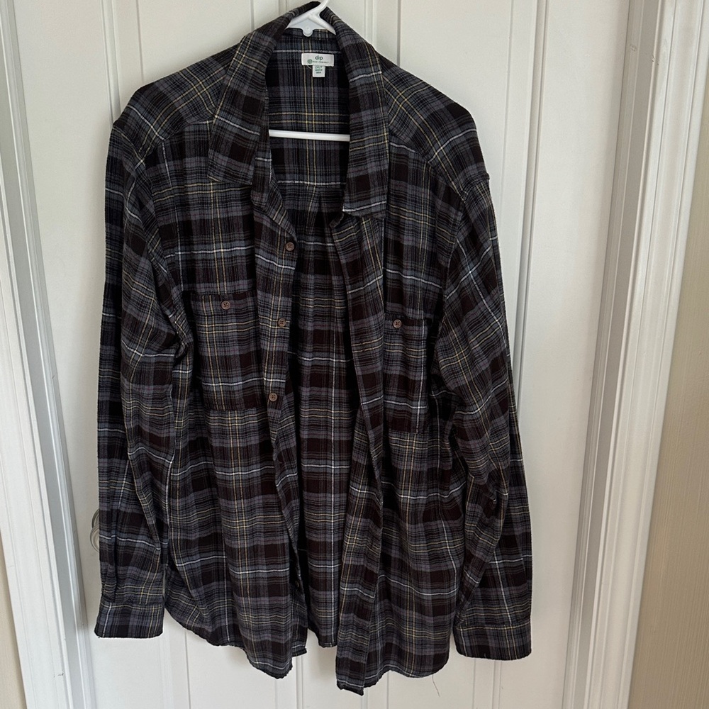 Dip Eco-Friendly Brown and Gray Plaid Shirt